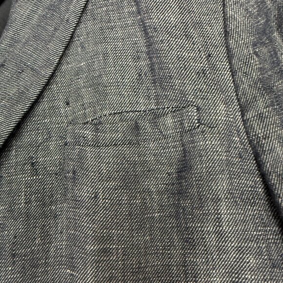 EUC Women's BANANA REPBULIC One-Button Linen Blazer Chambray | Size 14 - Picture 6 of 10